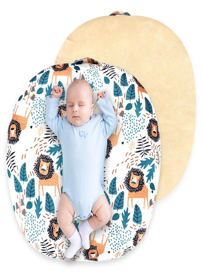 SWESEN Newborn Lounger Cover, 1 Pack Soft Removable Slipcovers for Infant Lounger, Cozy Baby Lounger Cover for Boys and Girls, Covers Only, Lion - Image 1
